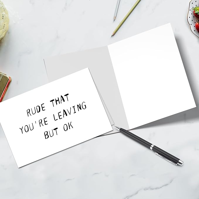 Heollaok Funny Coworker Leaving Card for Her Him, Rude Going Away Card for Women Men, Humor Farewell Card for Co-worker, New Job Card for Friend, Colleague Card for Working Partner