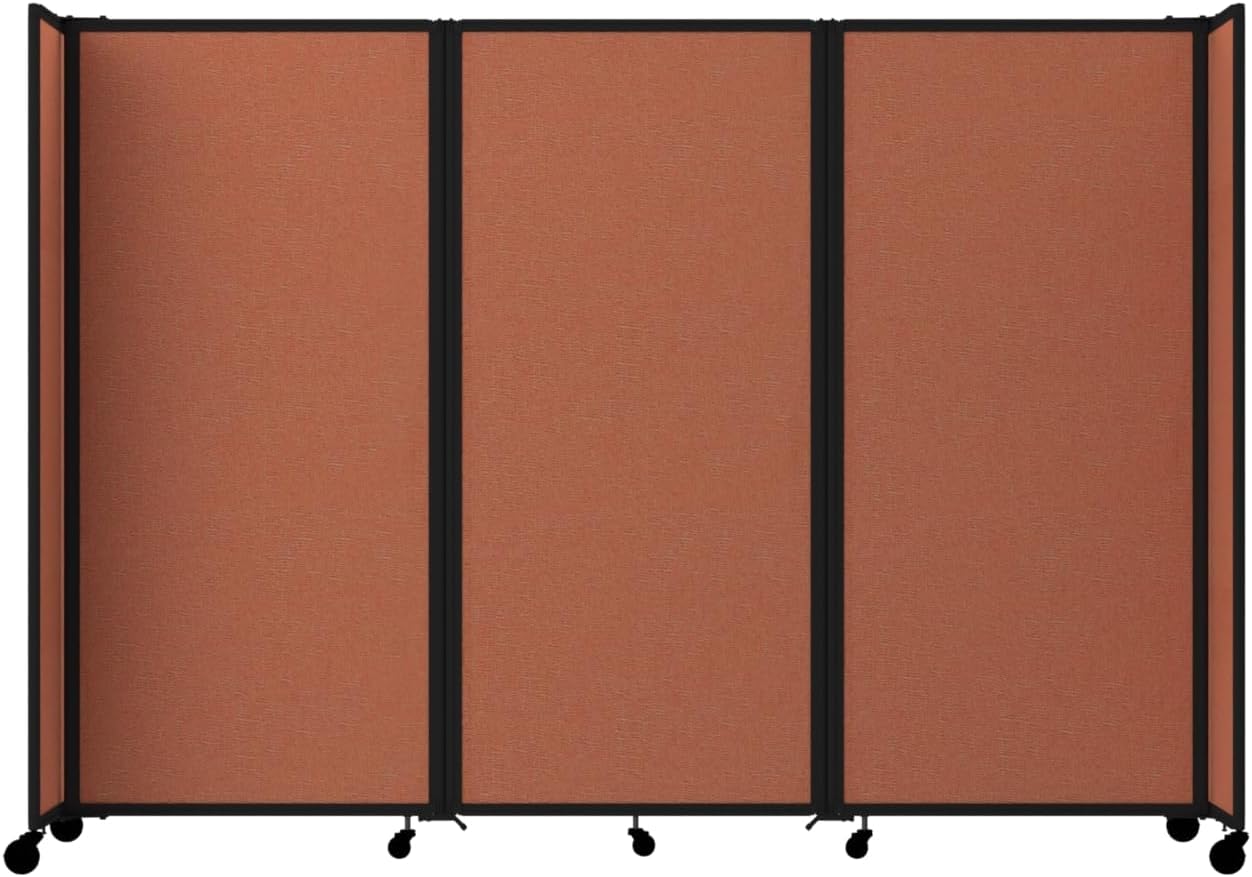 Versare Room Divider 360 Portable Wall Partition | Folding Panels | Large Freestanding Divider | Locking Wheels | Temporary Room Separator
