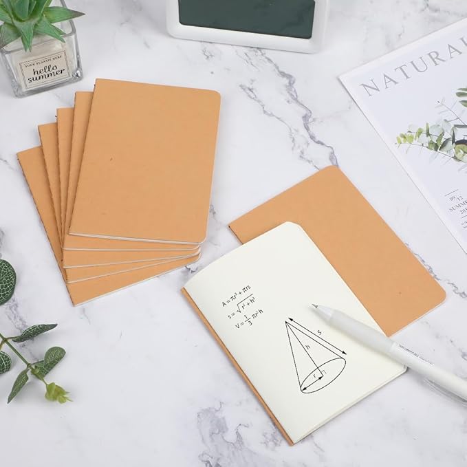 60 Packs Kraft Small Blank Notebooks, Unlined Mini A6 Journals Bulk, Blank Notepads for Kids Students School Office, Traveler Sketching, Drawing, Writing Supplies, 5.5" x 4", 30 Sheets/60 Pages