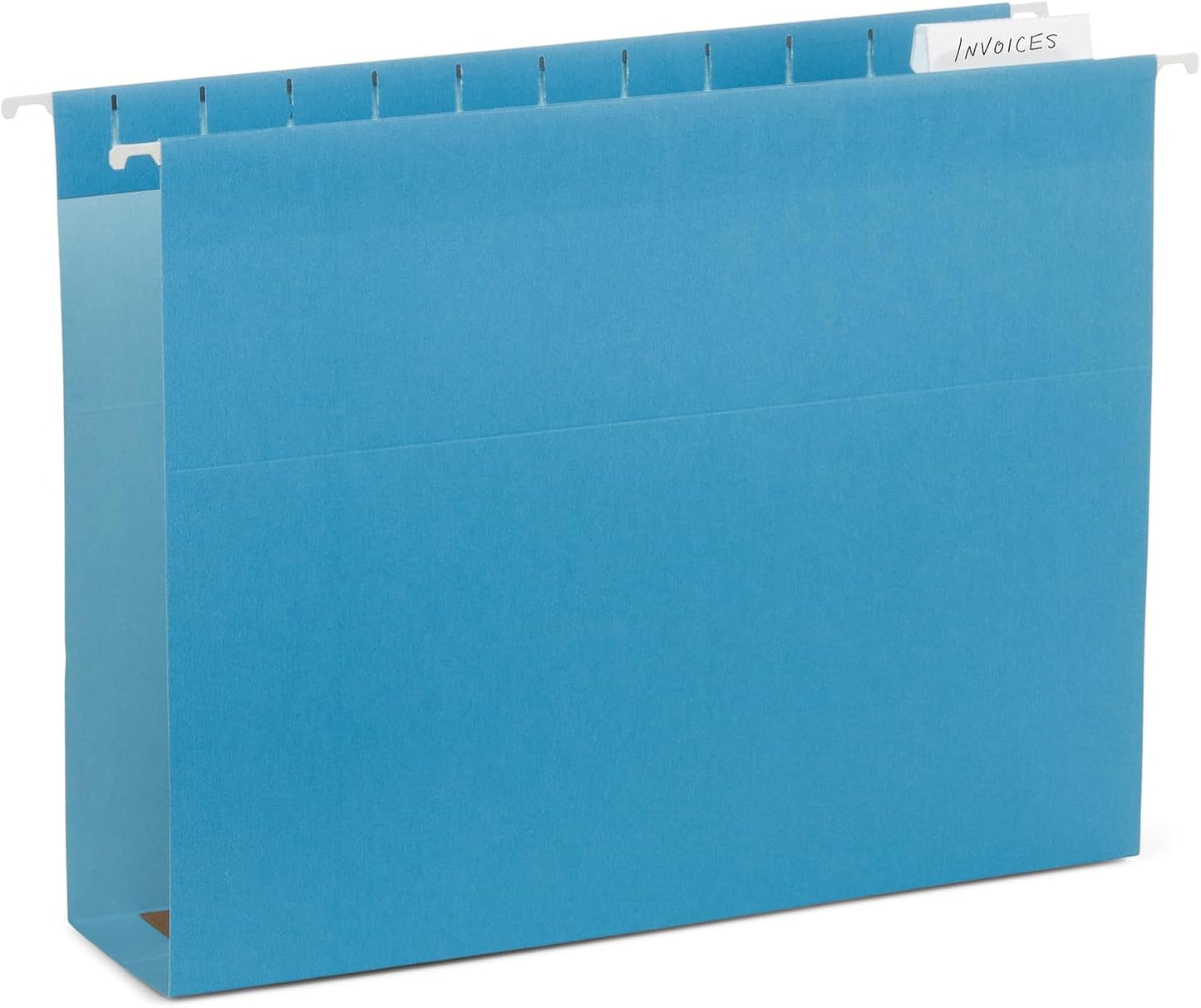 25 Blue Summit Supplies Hanging File Folders 3 inch Expansion, Letter Size, Assorted Colors, 3 inch Hanging File Folders, 11PT Paper, Expandable Hanging File Folders Letter Size 3 inch, 25 Pack
