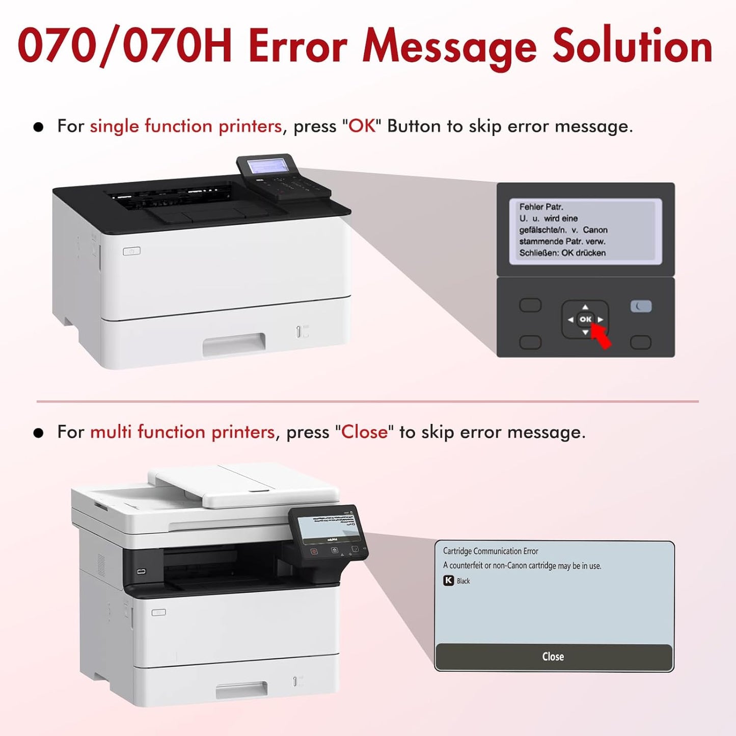 070 Toner Cartridge Black 2 Pack Compatible for Canon 070 Toner Cartridge 070 070H CRG070 CRG-070 CRG070H CRG-070H for Canon imageCLASS MF465 MF462 LBP247 LBP246 Printer Ink