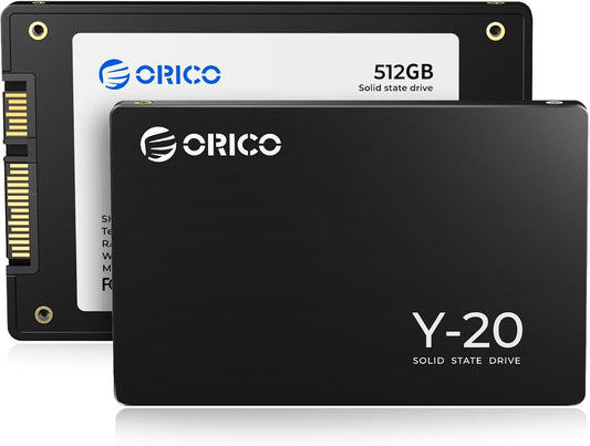 ORICO 512GB SATA SSD 2.5 Inch Internal Solid State Drive, Read Speed up to 500MB/s, SATA III 6Gbps for Desktop Laptop NAS DIY External Drive - Y20