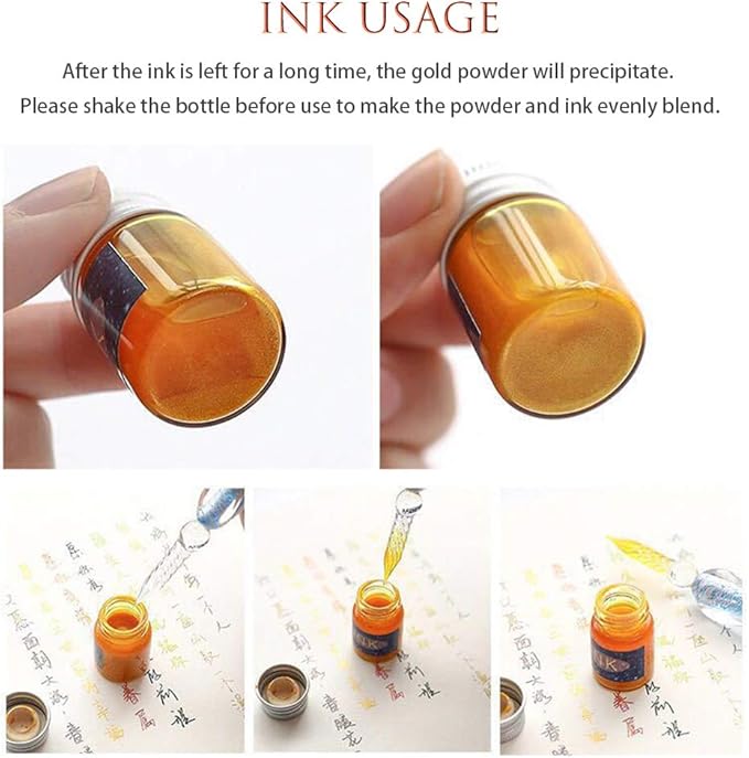 AXEARTE Glass Dip Calligraphy Pen Set, 18-Pieces 14 Color Inks, Pen Holder, Cleaning Cup, 2 Crystal Glass Pens for Art, Writing, Drawing, Signatures, Gift for Kids and Artist