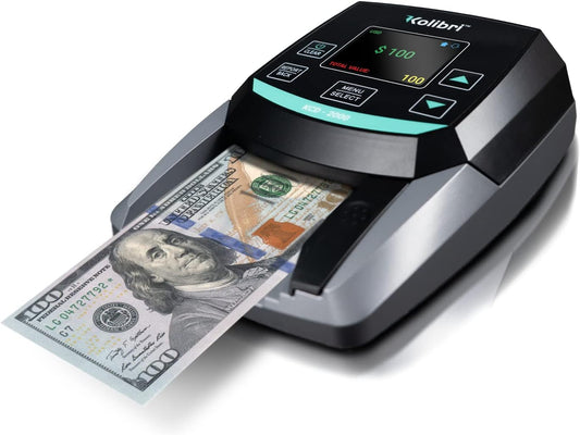 KOLIBRI KCD-2000 Advanced Counterfeit Bill Detector | All-Orientation Counterfeit Detection Bill Counter | Money Counter by Denomination | Detect Fake Bills Fast