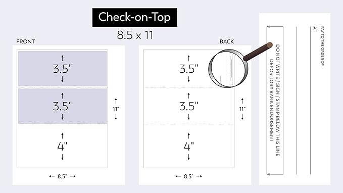 Compuchecks Top Blank Check Paper - 100 Pack, Quick-Books & Laser Printer Compatible - Security Business Checks with Voucher - 8.5" x 11" Gold Pinstripe