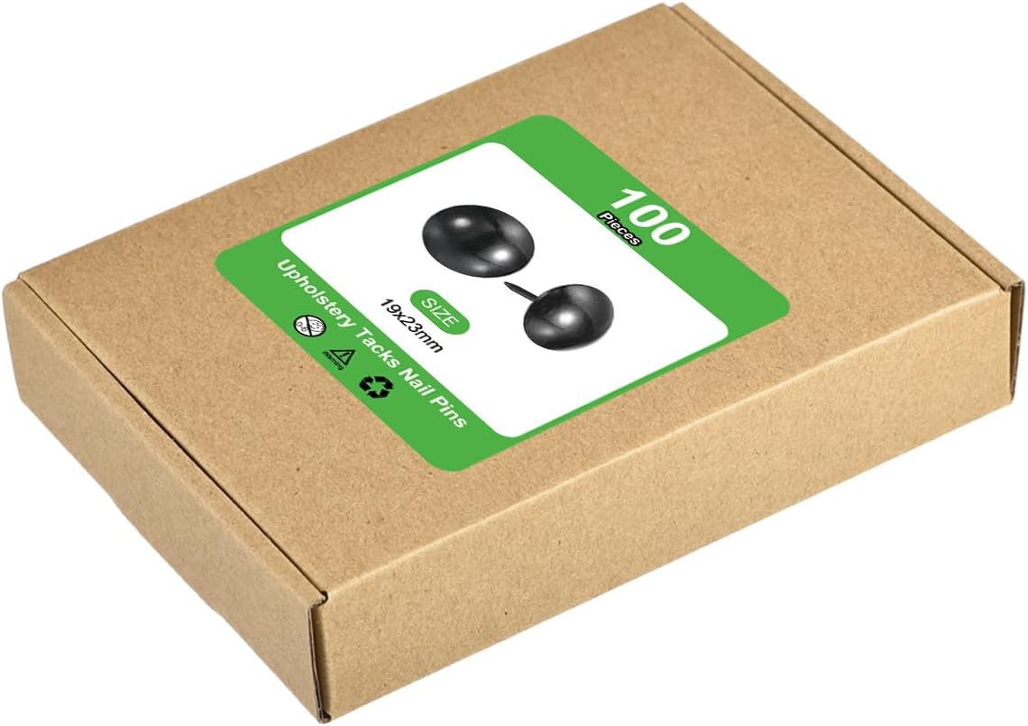 uxcell Upholstery Tacks Nail Pins Furniture, 150Pcs 19x23mm Thumb Tack Pins Assortment Kit Carbon Steel for Home Sofa DIY Decorative Nail Heads Nails, Black