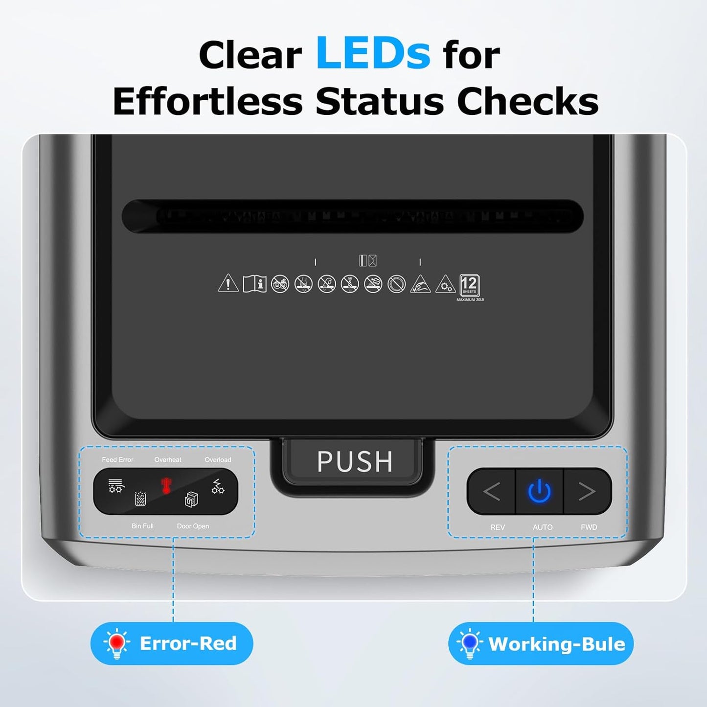 BONSEN 300-Sheet Auto Feed Paper Shredder, 60 Minutes Non-Stop Commercial Grade Heavy Duty Shredders for Office, 8.1 Gallon Micro Cut Document Shredder, P-4 Security Level,58dB Super Quiet (S3113)