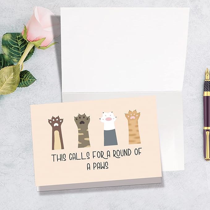 Supoeguk Funny Graduation Card for Friends, Cute Paws Congratulations Card for Him Her, Lovely Proud of You Card, New Job Card