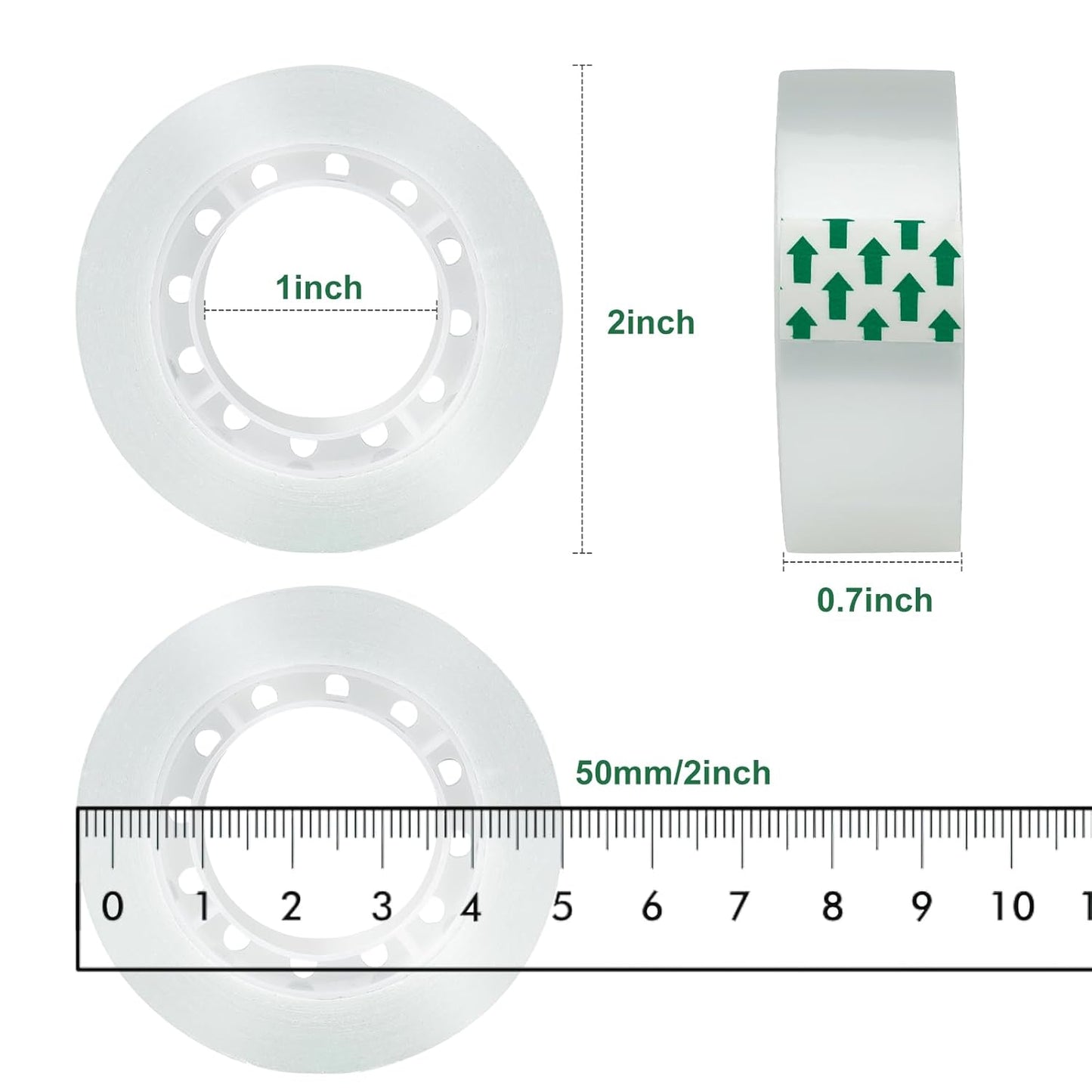 48 Rolls Clear Tape, Transparent Tape Refills, Gift Wrap Tape 3/4 * 1000 inch for Gift Wrapping for Office, Home, School