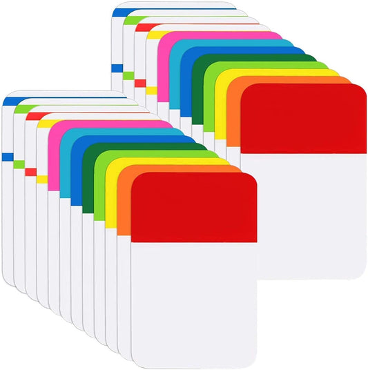 KICNIC File Index Tabs 1 Inch Sticky Flags 480 Pcs, Colored Page Markers Self Adhesive, Repositionable Note Tabs for Documents, Books, Paper, Notebooks, Filing and Folders [24 Sets, 10 Colors]
