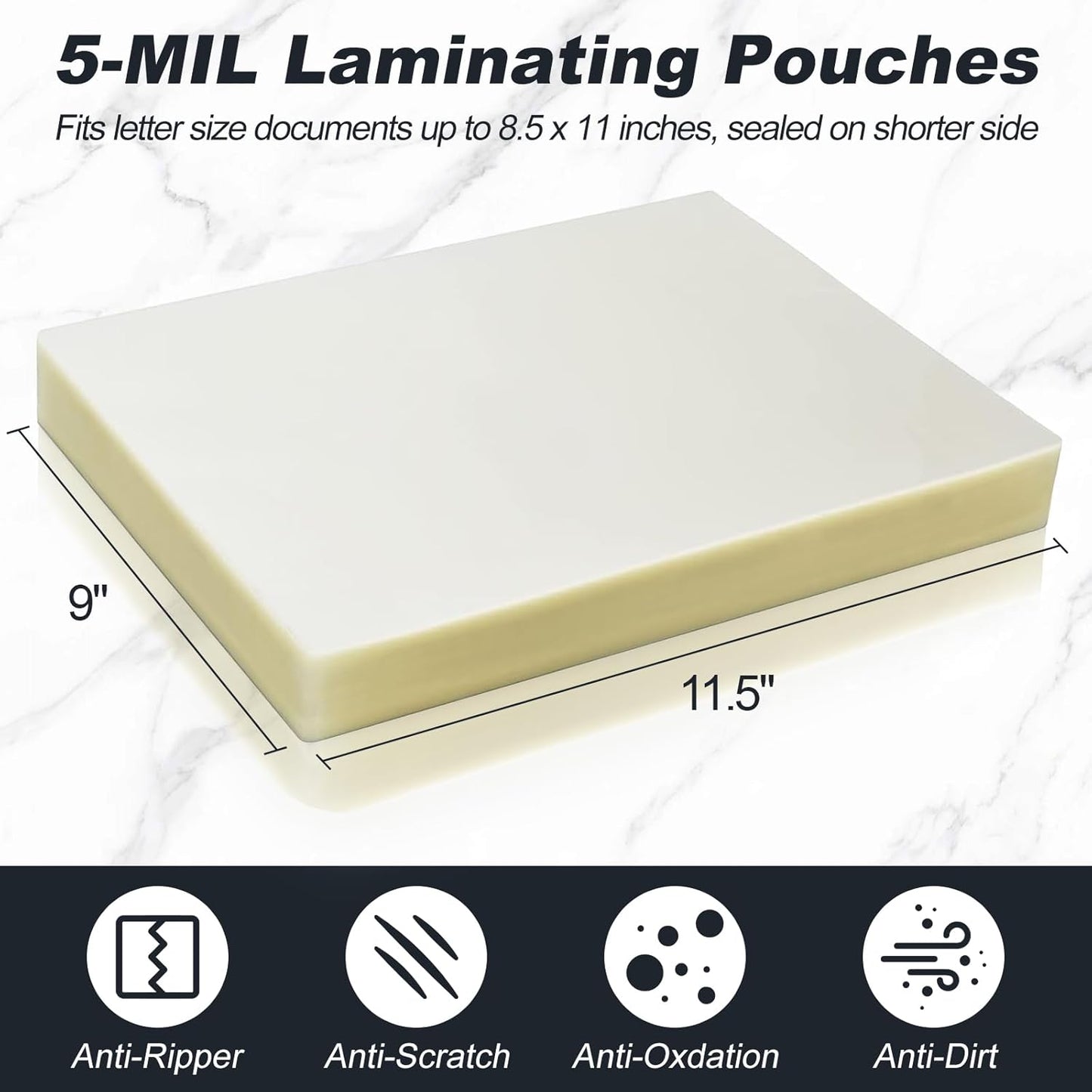 5 Mil Thermal Laminating Sheets 30 Packs, 9” x 11.5” Clear Laminating Pouches Holds 8.5 x 11 Inch Sheet Lamination Plastic Paper for Laminator, School Office Supplies Laminate