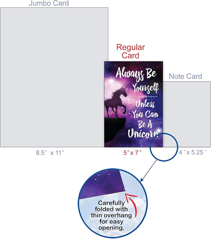 NobleWorks - Funny Happy Birthday Card with Envelope - Colorful Humor Card, Greeting Note - Be A Unicorn C6893BDG