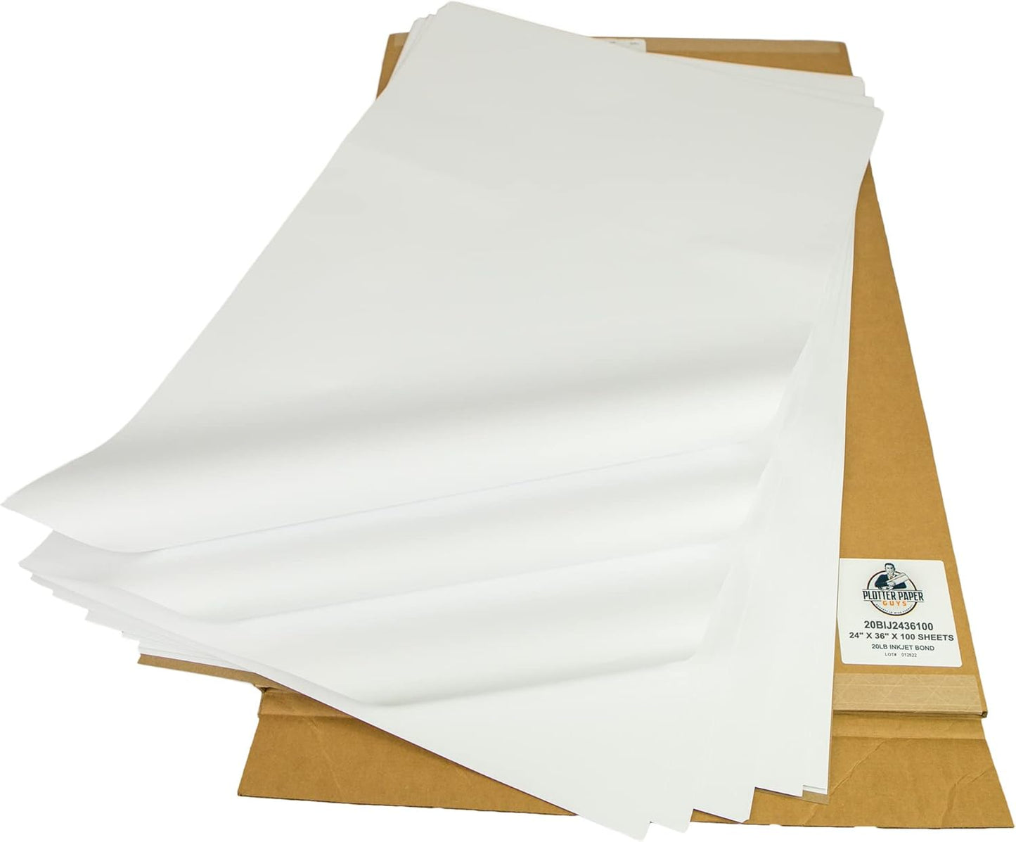 20lb Uncoated Inkjet Bond Paper, 24" x 36", 100 sheets per pack