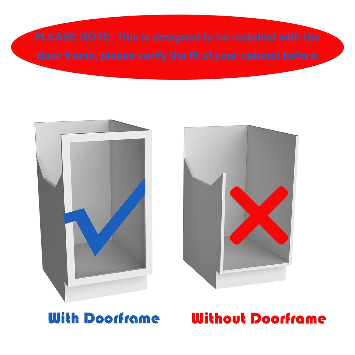 Double Pull Out Under Cabinet Trash Can 35 Qt Garbage Bin for 15" x 1.5" Face Frame, Grey -Only for 18" W*24" D Cabinet