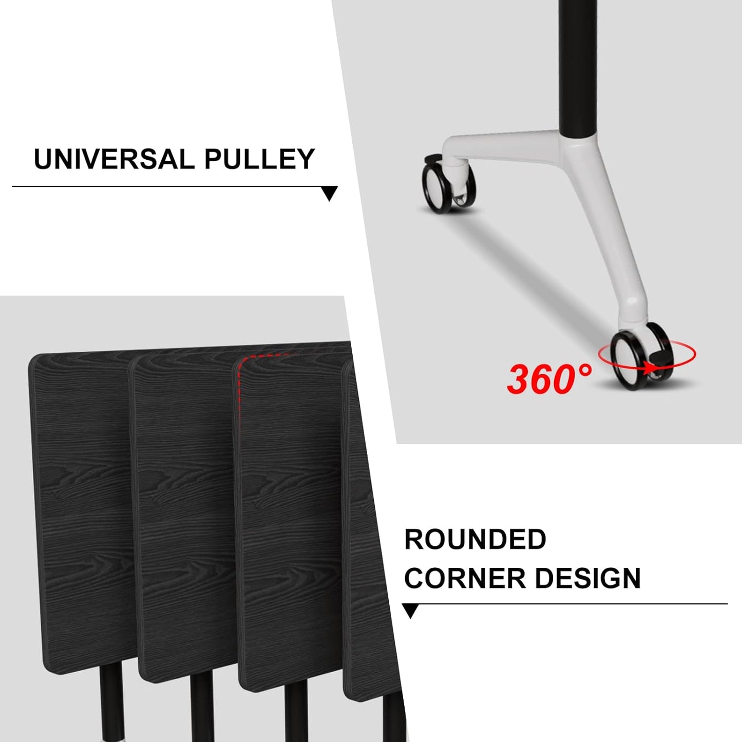 Conference Room Table with Flip-Top Design for Dynamic Meetings, Business Table Computer Desk with Heavy-Duty Frame,Foldable Seminar Meeting Tables for Home Office (2, F, 61IN)