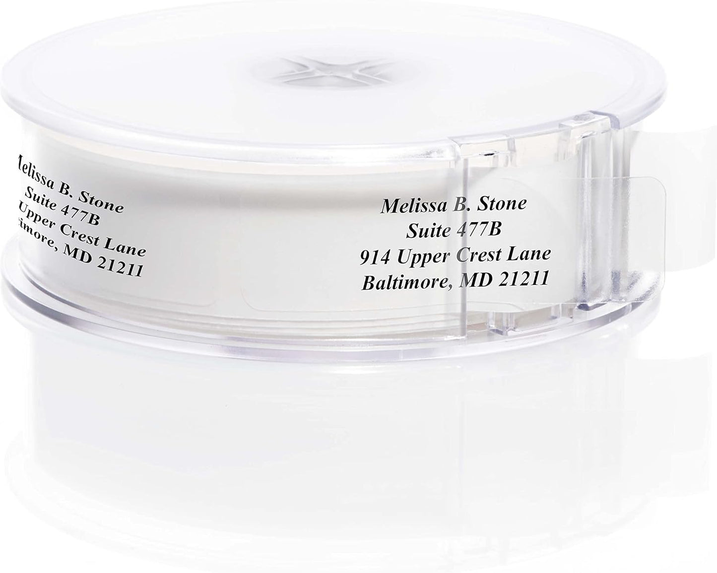 Clear Personalized Return Address Labels with Elegant Dispenser - Roll of 250 Custom See Through Transparent Stickers