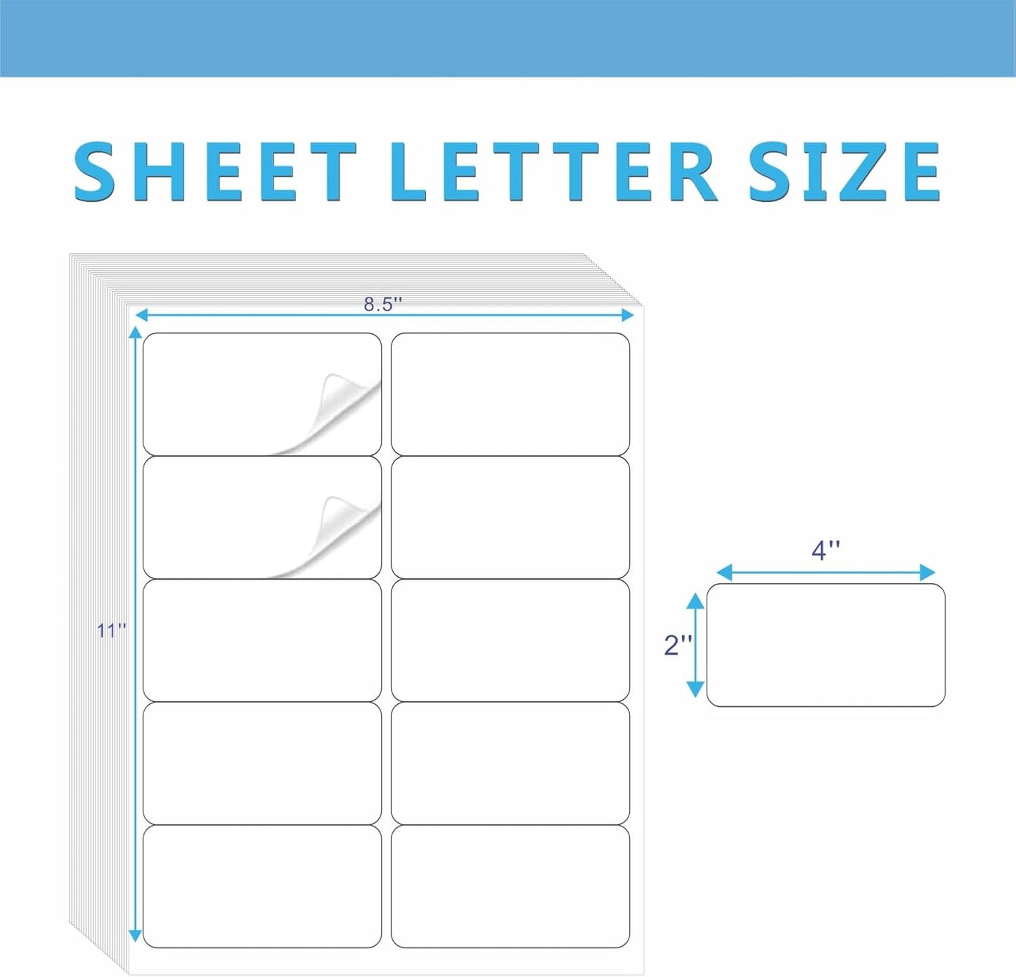 2"×4" Shipping Labels, JIQEZNL Premium 10 UP Address Labels, 300 Mailing Labels for Envelopes for Laser/Ink Jet Printer, White Paper Printable Sticker Labels 10 Per Sheet 8.5"×11"