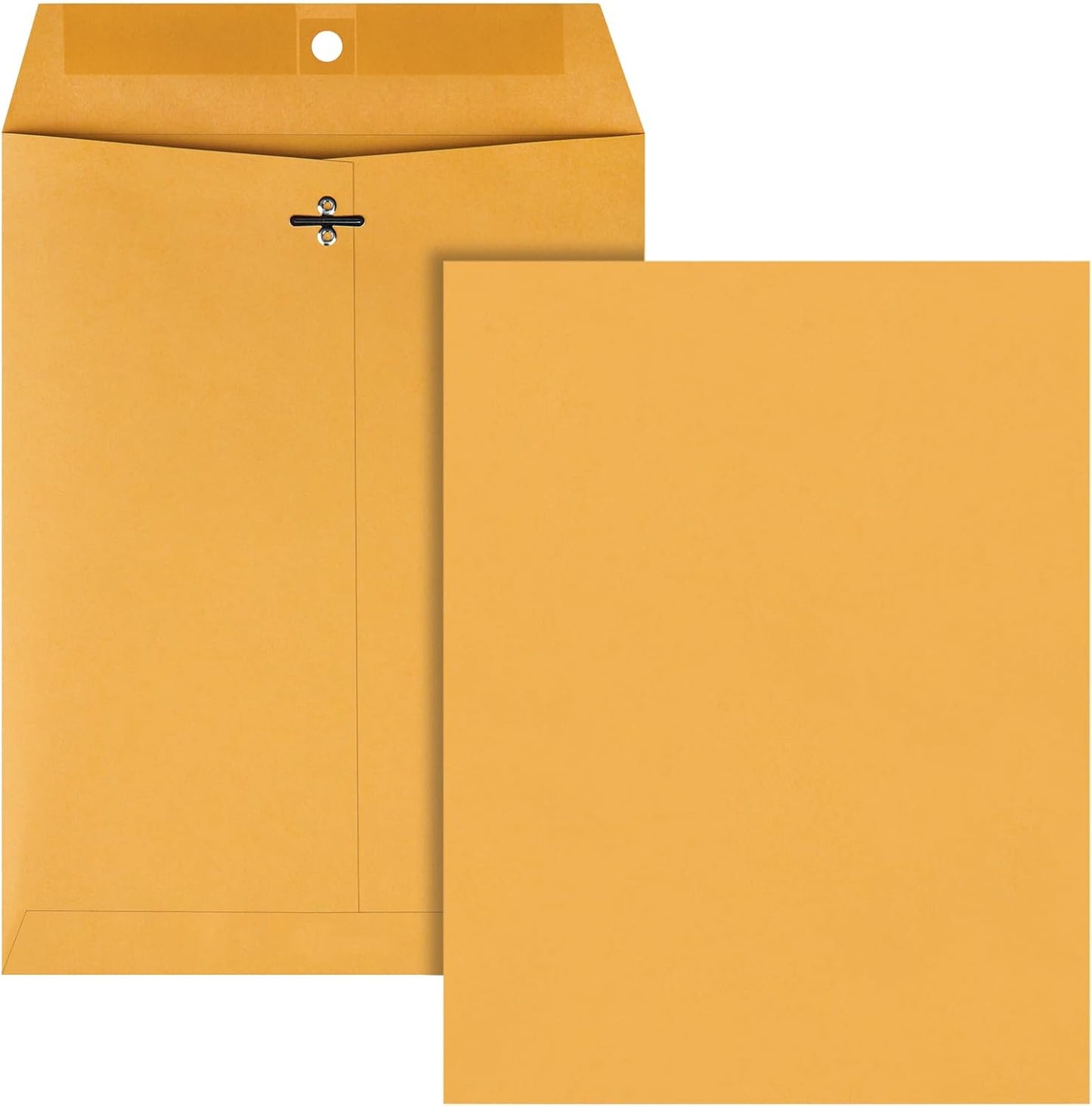 Quality Park 8-3/4 x 11-1/2 Clasp Envelopes, Clasp and Gummed Closures for Storing or Mailing, Extra Heavy-Duty 32 lb Kraft Paper, 100 per Box (QUA37787), Light Brown
