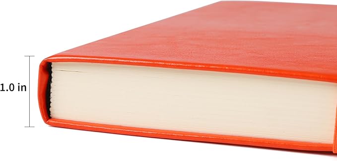 Journal Notebook Journal for Men/Women Journals for Writing A5 180Sheets 360Pages College Ruled Notebook 100gsm Lined Paper Leather Hardcover Journal 5.9'' X 8.4'' (Orange)