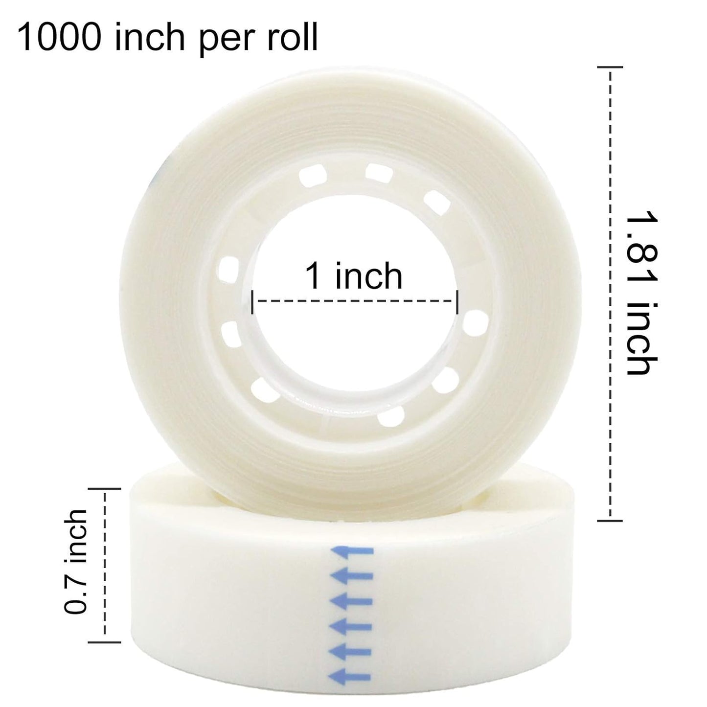 OWLKELA 12 Rolls Matte Adhesive Tape, Matte Finish Invisible Tape, Foggy Translucent Tape Great for Correction and Labeling, Compatible with Standard Tape Dispenser, 0.7 in x 1000 Inches