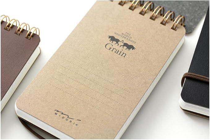 DESIGNPHIL Midori 11799006 Notepad WM Ring Memo Grain Dark Brown