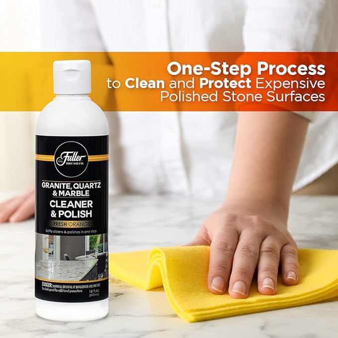 Fuller Brush Countertop Cleaner & Polish - Multi Surface Cleaner - Cleans, Polishes and Protects Granite Quartz Marble Glass Laminates Metal and Other Surfaces Refreshing Orange Scent Removes Odor