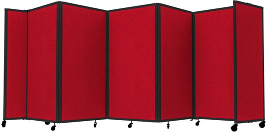 Versare Room Divider 360 Portable Wall Partition | Folding Panels | Large Freestanding Divider | Locking Wheels | Temporary Room Separator