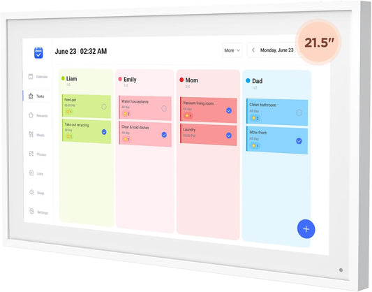 21.5 Inch Smart Digital Calendar, Wall Electronic Calendar, 1920 * 1080 IPS Full HD Touch Screen Display for Family Meal Planner Support - Streamline Household Organization
