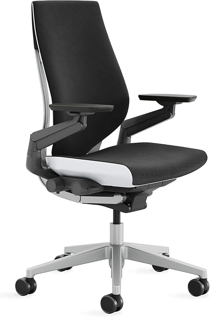 Steelcase Gesture Office Chair - Ergonomic Work Chair with Wheels for Carpet - Comfortable - Intuitive-to-Adjust for Desk - 360-Degree Arms - Licorice Fabric