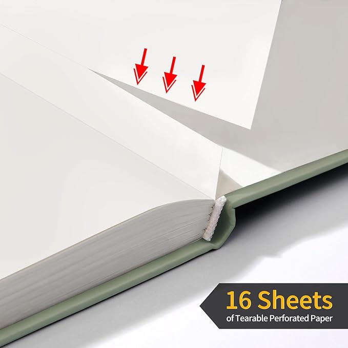 Annecy Blank Journal Notebook, Medium 5.5x 8.25, 160 Pages 100GSM Writing Paper, A5 Grey Green Faux Leather Cover with Pen Loop