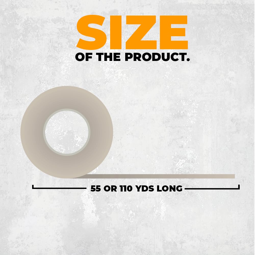 WOD CST20WBA Tan Packing Tape - 2" in. x 60 Yards Per Roll (6 Rolls) - Strong Heavy-Duty Industrial Shipping Box Packaging Tape for Moving, Office, & Storage