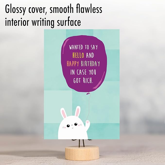 NobleWorks - Funny Birthday Greeting Card with 5 x 7 Inch Envelope (1 Card) Bday Got Rich C2389BDG