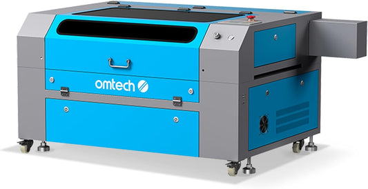 OMTech 90W CO2 Laser Engraver, 28"x20" Cutting & Engraving Machine with Air Assist, 4-Way Pass, Caster Wheels, RDWorks, for Wood, Glass, Acrylic, Leather, Cardboard