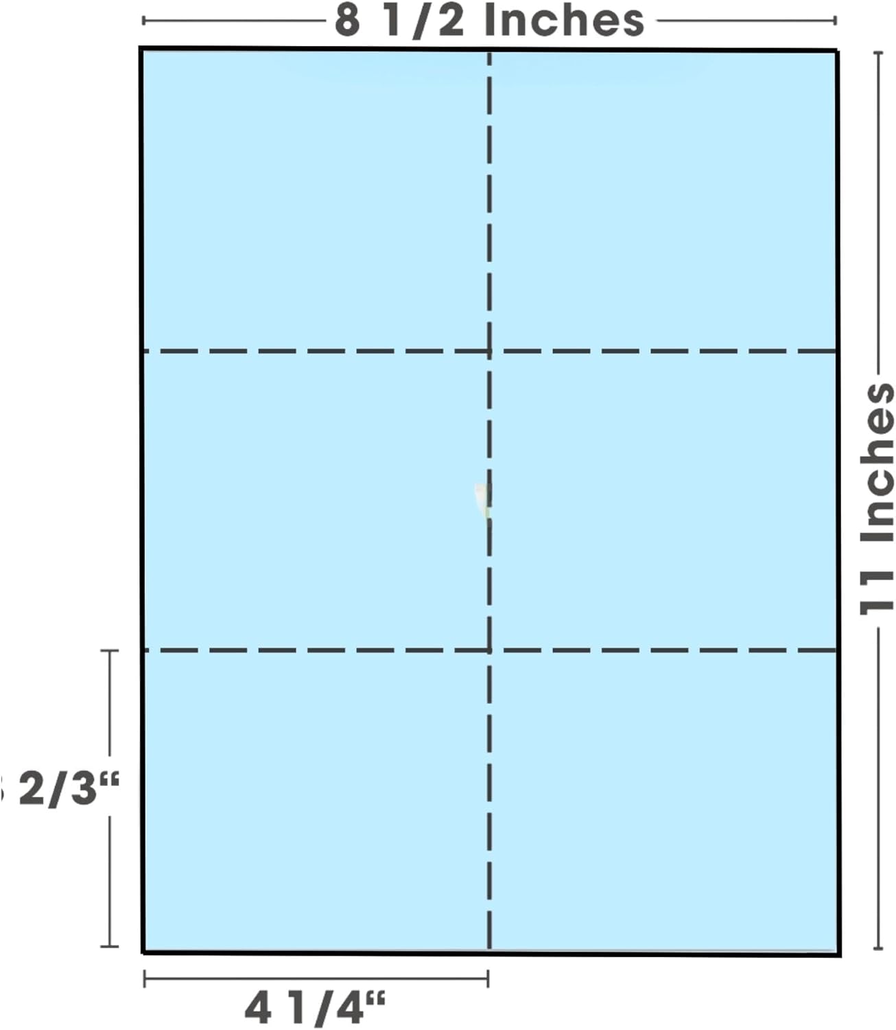 Limited Papers (TM) 8.5x11 Perforated Paper, 20/50 Pound, 75 GSM, Variety of Perforation Sizes and Colors, for Forms, Tickets, Postcards, Business Cards. (Blue, 6 up)