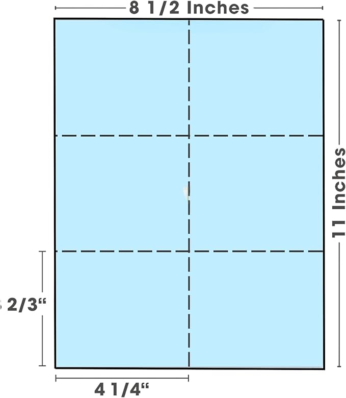 Limited Papers (TM) 8.5x11 Perforated Paper, 20/50 Pound, 75 GSM, Variety of Perforation Sizes and Colors, for Forms, Tickets, Postcards, Business Cards. (Pink, 6 up)