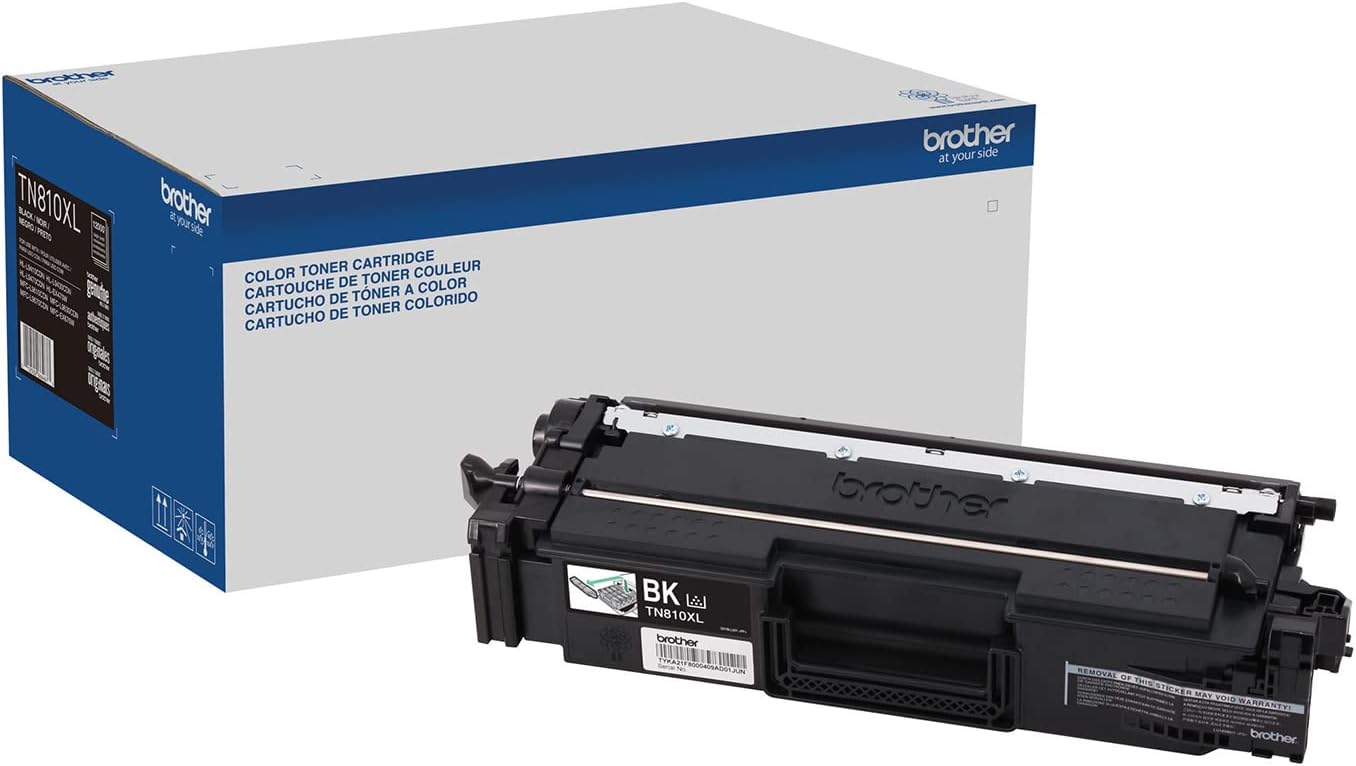 Brother Genuine High Yield Toner Cartridge, TN810XLBK, Replacement Black Toner, Page Yield Up to 12,000 Pages