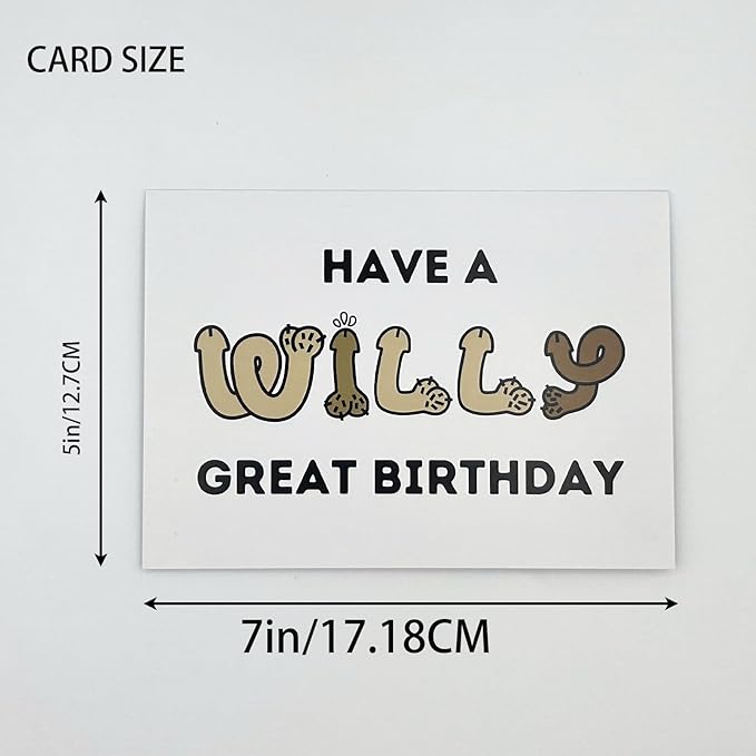 Cheeky Birthday Card for Women - Willy Great Birthday Design - Funny Wife Greeting Card with Stickers - Sassy Humor Gift for Female Friends