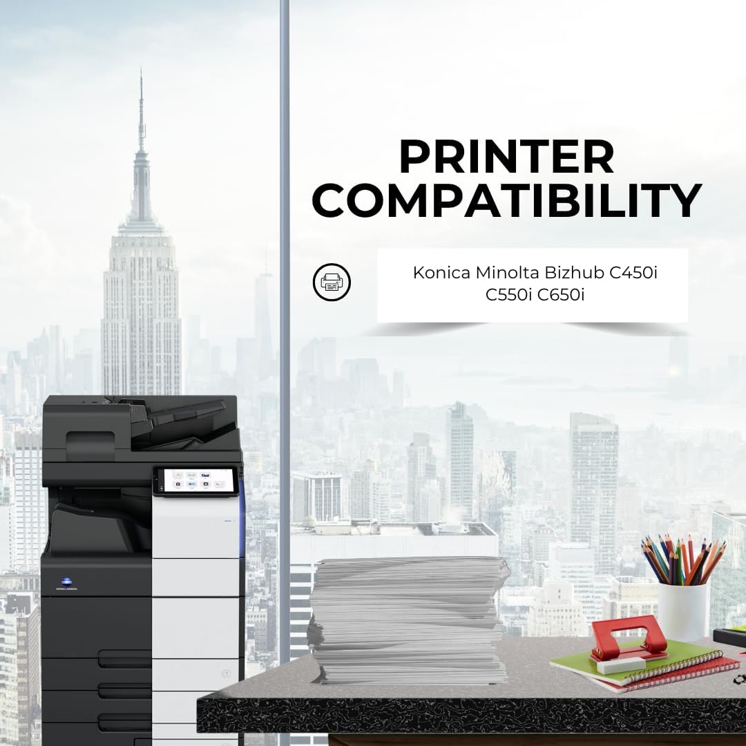 Toner Pros Replacement Toner Cartridge Compattible for Konica Minolta TN-626 (TN626K, TN626C, TN626M, TN626Y) – High Yield 4-Color Pack for Bizhub C450i, C550i, C650i Printers – 28,000 Pages Each