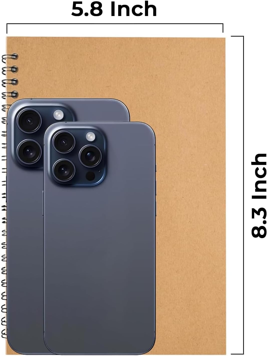 48 Pack Kraft Spiral Notebook, A5 College Ruled, 5.8 x 8.3, 120 Pages (60 Sheets), 100 GSM Thick Paper, Hardcover Planner Notebooks, Travel Writing Journals, Bulk Home Office School Supplies