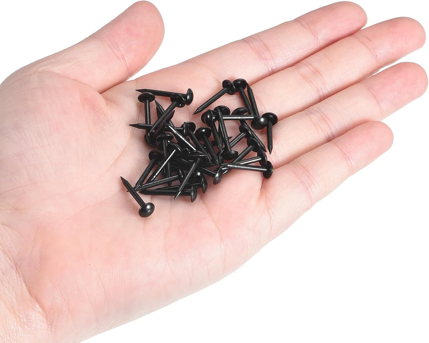 uxcell Upholstery Tacks Nail Pins Furniture, 50Pcs 5x17mm Thumb Tack Pins Assortment Kit Carbon Steel for Home Sofa DIY Decorative Nail Heads Nails, Black