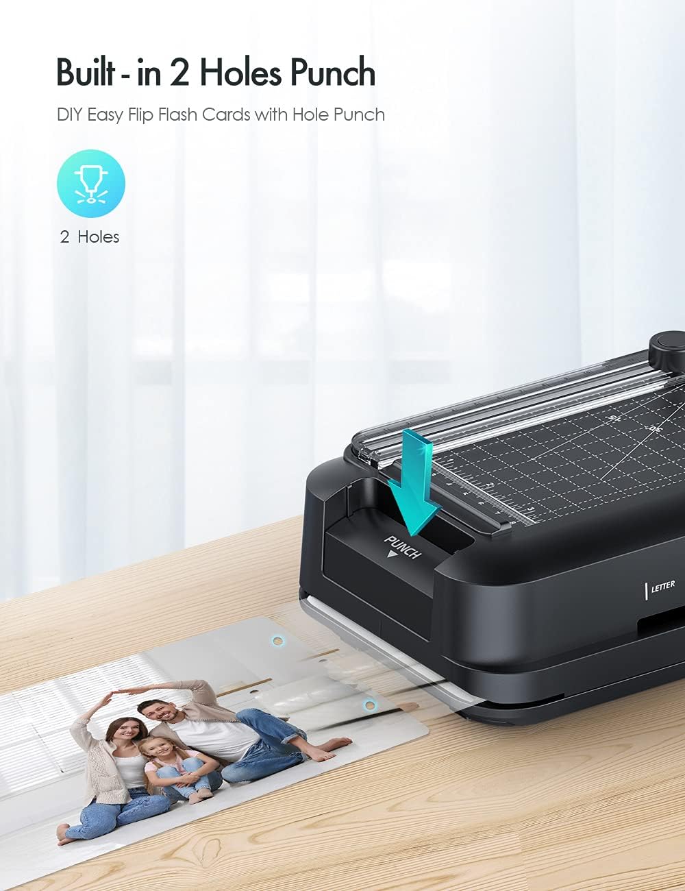 Thermal Laminator Machine, 9-Inch, 3-in-1 Laminator with Built-in Paper Trimmer, Hole Punch & Corner Rounder, 50 Laminating Pouches, Fast 3-Min Warm-Up, Jam-Free for Home, Office, School