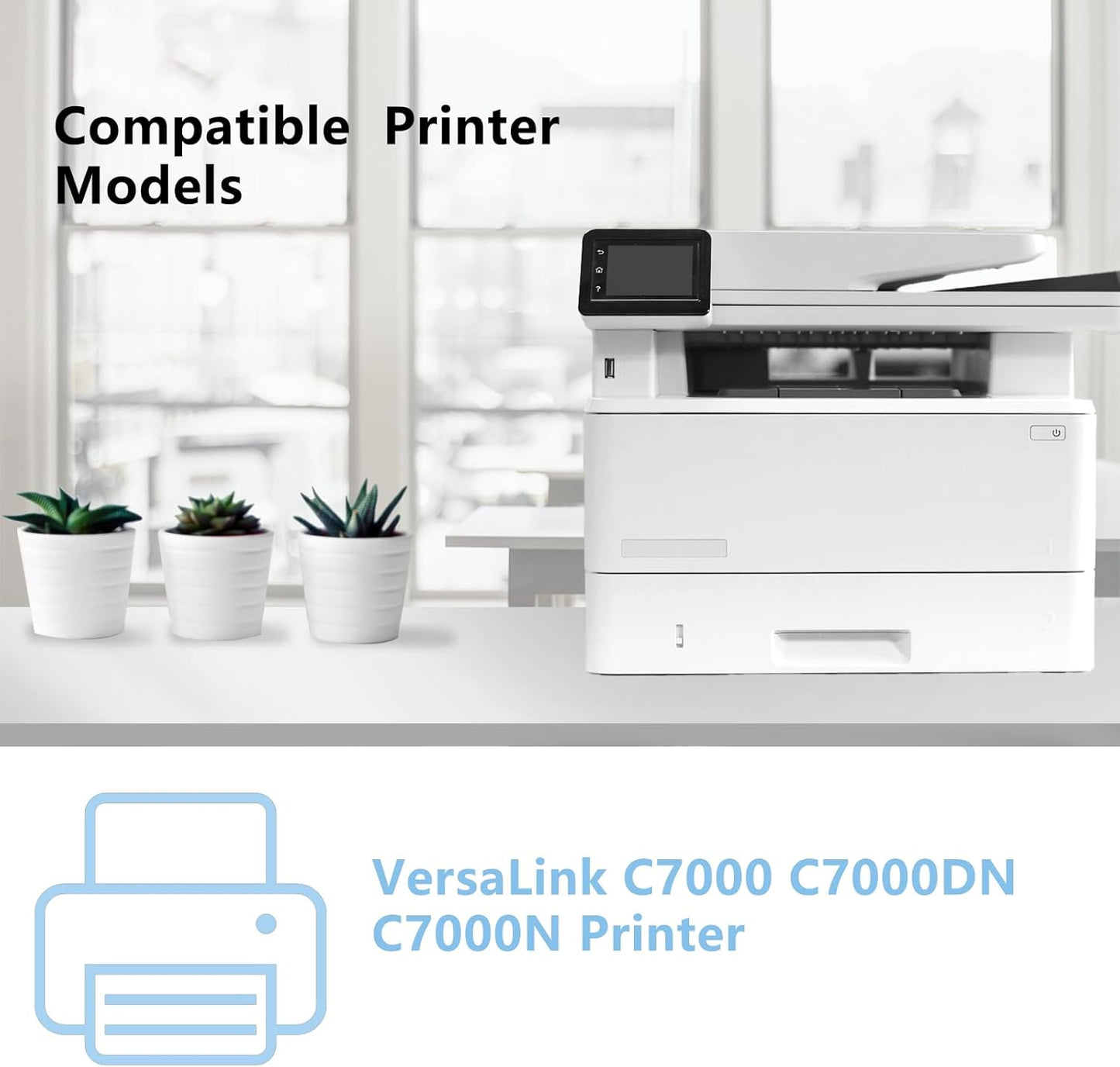 VersaLink C7000 High Capacity Toner Cartridges Replacement for Xerox 106R03757 106R03758 106R03759 106R03760 Toner Compatible for Xerox Versalink C7000 C7000DN Printer (Black Cyan Magenta Yellow)