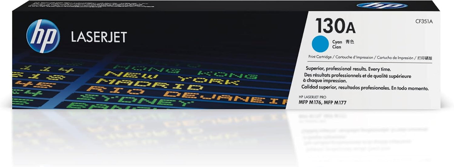 HP 130A Cyan Toner Cartridge | Works with HP Color LaserJet Pro MFP M176, M177 Series | CF351A