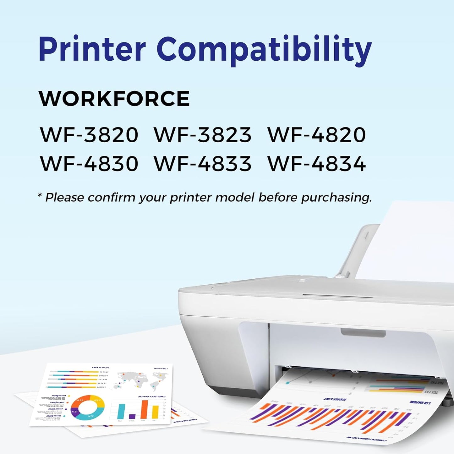 822XL Remanufactured Replacement for Epson 822XL Ink Cartridges Combo Pack 822 822 XL T822XL Ink for Workforce Pro WF-3820 WF-4830 WF-4820 WF-4830 WF-4833 WF-4834 Printer (5 Pack)