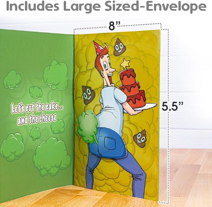 Joyadora Fart Prank Happy Birthday Music Card - Funny Birthday Cards for Men, Funny Birthday Cards for Women - Funny Birthday Card - Joker Greeting Card