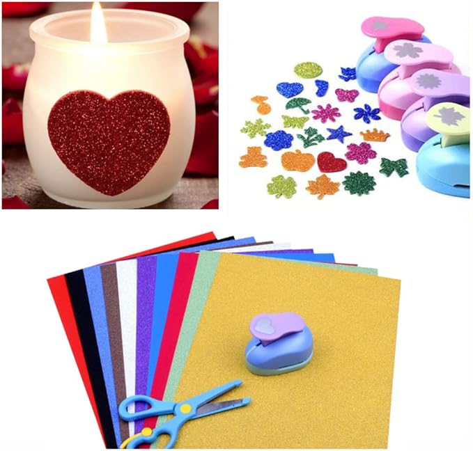 Baisunt 20 Sheets Grass Green Glitter Cardstock Paper for DIY Art Project, Scrapbook, Birthday Wedding Party Decoration 250GSM(8x12 In, Non Adhesive)