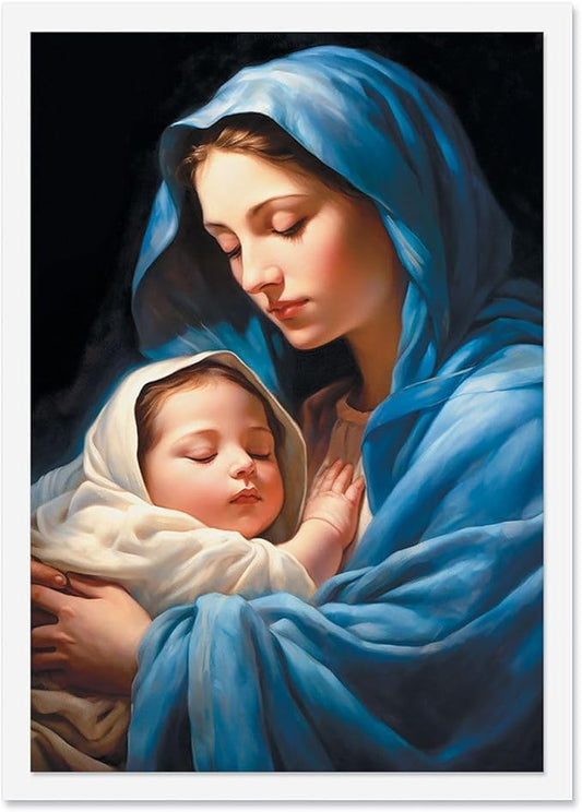 Current Madonna & Child Christmas Cards - Personalized, Greeting Cards Set - Set of 18 Large 5 x 7-Inch Folded Cards, Themed Religious Holiday Card Value Pack, Envelopes Included, Custom Names or Text