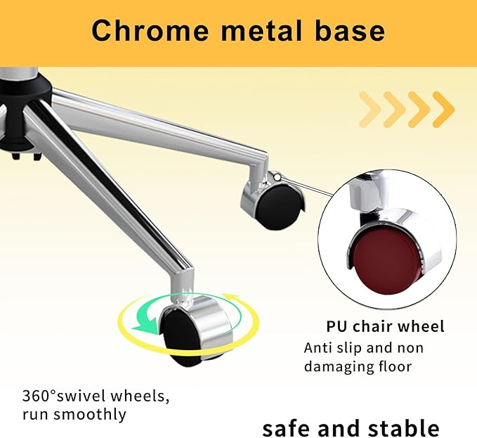 Chair, Desk Computer Chair ，with Armrests ，Ergonomic Office Chair for Home and Office, 17.32 x 22.83 x 35.43 inches, Multiple Colors (Gold White)