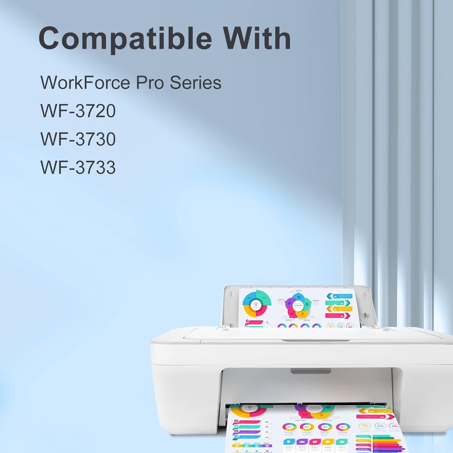 TEINO 702XL Ink Cartridges Combo Pack Remanufactured Ink Cartridge Replacement for Epson 702 XL 702XL T702XL for Epson Workforce Pro WF-3720 WF-3733 WF-3730 Printer (Black Cyan Magenta Yellow, 4-Pack)