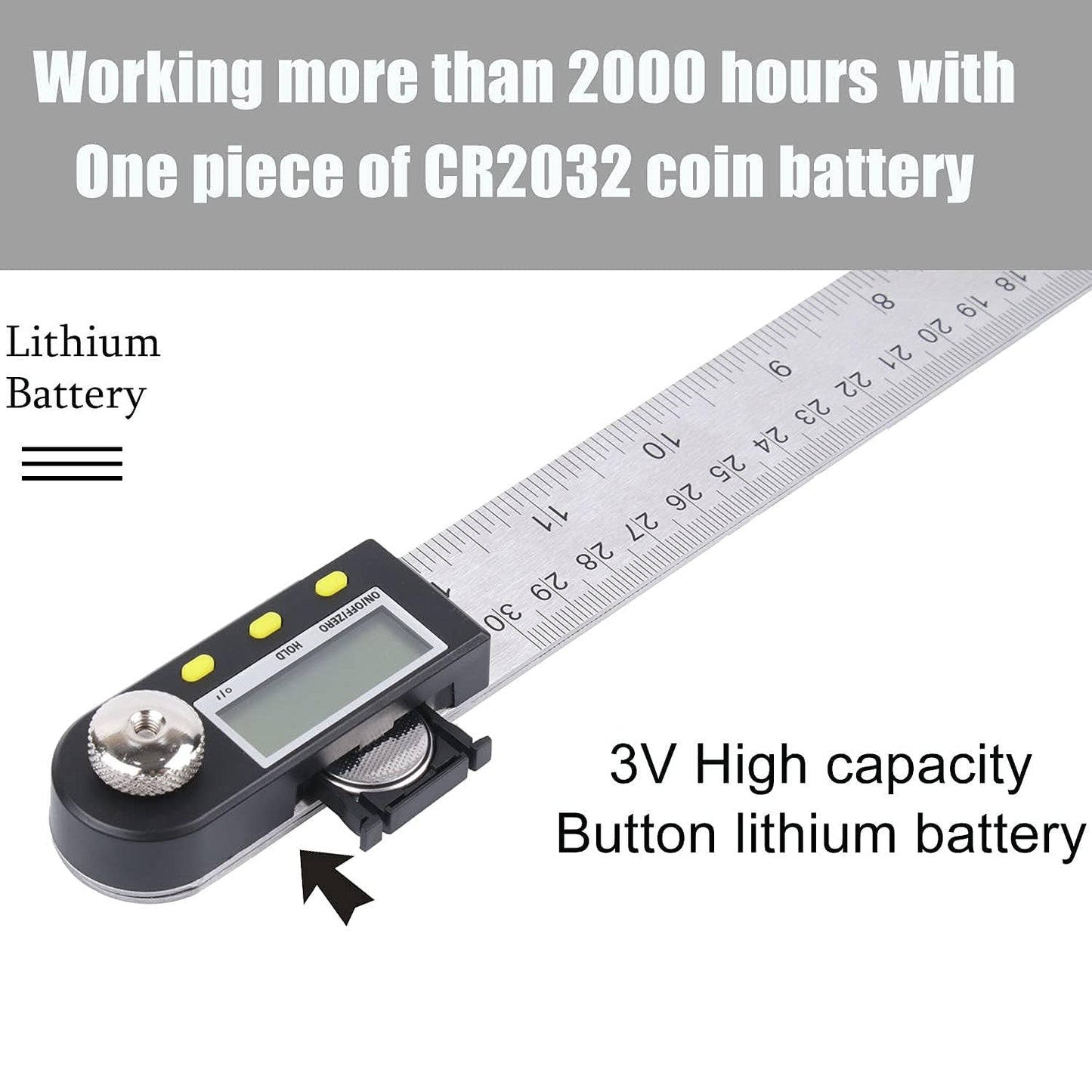 Delgada 12 inch/300mm Digital Angle Ruler and Stainless Steel Digital Angle Finder or Digital Protractor with Zeroing and Locking Function Battery Included